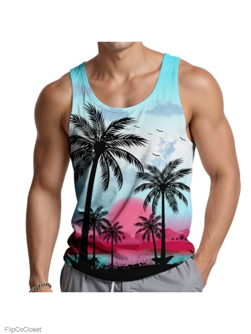 Men's 4th of July Graphic Tank Top Summer Workout Beach Muscle Shirt